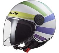 LS2, Casque Moto Jet Sphere LUX II Swirl White Rainbow, XL