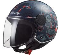 LS2, Casque Moto Jet SPHERE LUX MAXCA Gloss Cobalt Orange, XXL