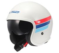 LS2, Casque Moto Jet SPITFIRE II RETRO White Blue Red, M