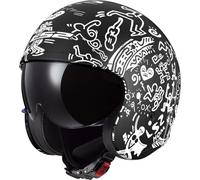 LS2, Casque Moto Jet Spitfire II Tribal Matt Black White, XXL