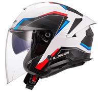 LS2, Casque Moto Jet Verso II AIR White Blue Red, 3XL