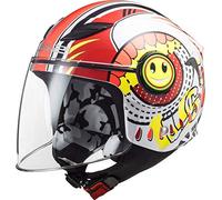 LS2, Casque Moto Kids Funny SLUCH Gloss Red White, M