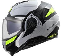 LS2, Casque Moto Modulable ADVANT II Triple Light Grey H-V Yellow, M