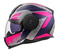 LS2 FF902 Scope II Oxyd, casque rabattable XL Mat Gris/Bleu Foncé/Fuchsia Mat Gris/Bleu Foncé/Fuchsia