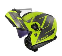 LS2, Casque Moto Modulable Strobe II Code Gloss H-V Yellow Grey, XL