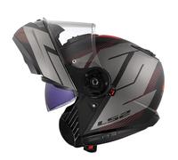 LS2, Casque Moto Modulable Strobe II Code Matt Black Grey, M