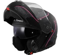 LS2, Casque Moto Modulable Strobe II LUX Matt Black Pink, XL