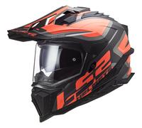 LS2 MX701 Explorer Alter Matt Casque de motocross, noir-orange, taille S pour homme