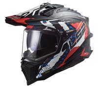 LS2 MX701 Explorer C Extend Carbon Casque de motocross, noir-rouge, taille XS pour homme
