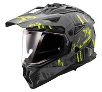 LS2 Casque moto MX702 Pioneer II Crazy Matt Black / Grey / H-V Yellow XS