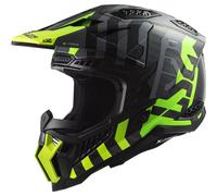 LS2 MX703 X-Force Barrier Carbon Casque de motocross, noir-vert, taille M pour homme