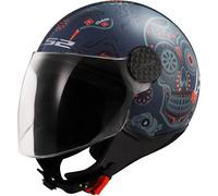 LS2 CASQUE JET OF558 SPHERE LUX II MAXCA - XS - LS2 CASQUE JET OF558 SPHERE LUX II MAXCA - BLEU/ORANGE