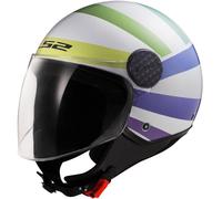 LS2 OF558 Sphere Lux II Swirl Casque jet, blanc-rose-vert-bleu-pourpre-jaune, taille 2XL pour homme