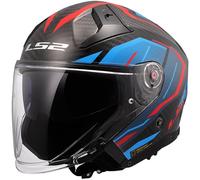 LS2 Helmets Casque jet OF603 Infinity II Carbon Urus charbon-rouge-bleu Taille XS Homme