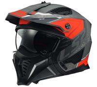 LS2 Casque moto OF606 Drifter Devor Matt Silver / Titanium / Red XXL