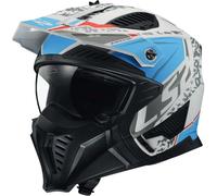 LS2 Casque moto OF606 Drifter Devor Matt White / Blue XXL