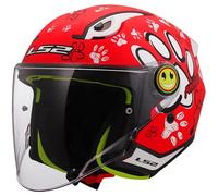 LS2 Casque moto OF622 Funny II Junior Paws Matt Red S