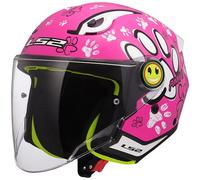 LS2, Casque Moto Jet Enfant Funny II Paws Gloss Pink, M