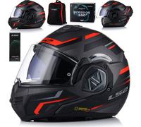 LS2 casque pliable "FF906 Advant Kuka" 2 casque noir mat / rouge, taille 55 / 56 = S