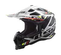 LS2 MX700 Subverter Evo II Stomp Casque de motocross, Blanc/Noir, Taille XXL (63/64)