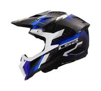 LS2 Helmets Casque Cross MX703 X-Force Phantom ECE 22.06 Bleu/Blanc brillant 3XL
