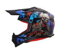 LS2 Casque de motocross MX708 Fast II Zombie II ECE 22.06 Noir/Rouge/Bleu Taille 3XL pour homme