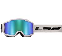 LS2 CHARGER Masque de Motocross Blanc Vert H-V Iridium Lentille