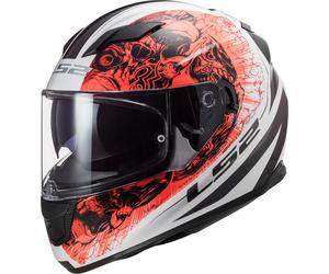 LS2 FF320 Stream Evo Throne Casque, Blanc/Orange, Taille XXL (63/64)