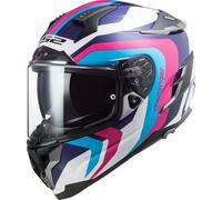 LS2 FF327 Challenger Galactic Casque, Blanc/Rose, Taille XXS (51/52)