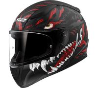 LS2 FF353 Rapid II Kaiju Casque, noir-blanc-rouge, taille M pour homme