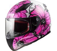 LS2 FF353 Rapid II Poppies casque, noir/blanc/rose, XS (53/54)