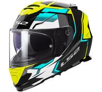 LS2 FF800 Storm II Tracker Casque, noir-jaune, taille S pour homme