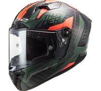 LS2 FF805 Thunder Chase Carbon Casque, Vert/Noir/Orange, Taille XXL (63/64)