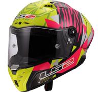 LS2 FF805 Thunder GP Aldeguer Replica Carbon Casque, rose/jaune, Taille XL (61/62)