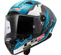 LS2 FF805 Thunder GP Huertas Replica Carbon Casque, Blanc/bleu, Taille XXL (63/64)