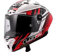 LS2 FF805 Thunder GP Perolari Replica Carbon Casque, Blanc/Rouge, Taille XXL (63/64)