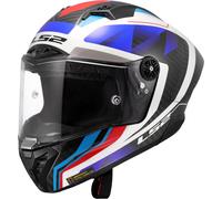 LS2 FF805 Thunder GP Raute Carbon Casque, Blanc/Bleu/Rouge, Taille XL (61/62)