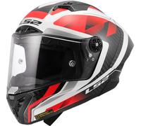 LS2 FF805 Thunder GP Raute Carbon Casque, Blanc/Rouge, Taille L (59/60)
