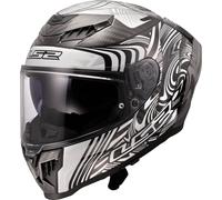 LS2 FF807 Dragon Enthum Carbon Casque, blanc-charbon, taille XL pour homme