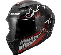 LS2 FF807 Dragon Forged Carbon Incubus Casque, Noir/Blanc/Rouge, Taille S (55/56)