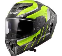 LS2 FF807 Dragon Trax Carbon Casque, charbon-jaune, taille 2XL pour homme