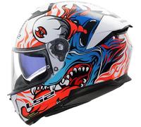 LS2, Casque Moto Intégral Stream II Inferno Gloss White Blue, M