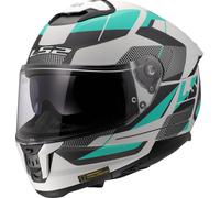 LS2 FF808 Stream II Road Casque, gris-blanc-vert-bleu, taille XL pour homme