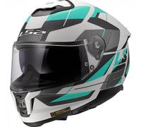 LS2 FF808 Stream II Road Casque, gris-blanc-vert-bleu, taille XS pour homme