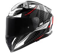 LS2 FF811 VECTOR 2 CARBON SAVAGE WHITE RED GREY (inclut une visière foncée su...