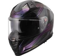 LS2 Helmets – Casque intégral FF811 Vector II Carbon Savage – 3XL – Noir/Mauve/Vert