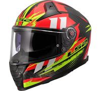 LS2 FF811 Vector II Carbon Tantic Helm, rot/gelb, XXS (51/52)