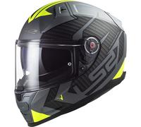LS2, Casque Moto Intégral VECTOR II SPLITTER Matt Titanium H-V Yellow, M