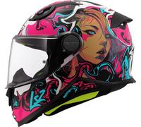 LS2 Helmets Casque moto intégral enfant Kid CYBERG Matt Purple Cyan L