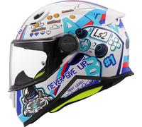 LS2 FF812 Kid Next Level Casque pour enfants, Blanc/Bleu/Rouge, Taille Y/S (47/48)